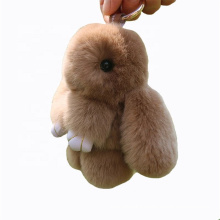 Rex Rabbit Fur Keychain Bunny Toy Doll For Bag Cute PomPom Rabbit Keychain